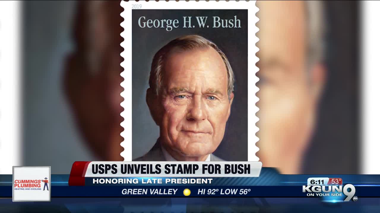 USPS unveils stamp honoring George H.W. Bush