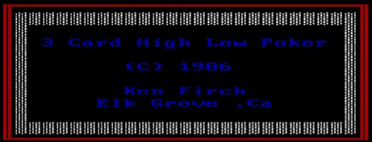Sequential Dos Game Show: 7. 3 card high low poker