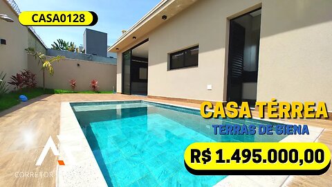 CASA0128 LINDA CASA TÉRREA NO TERRAS DE SIENA - ZONA SUL DE RIBEIRÃO #casaavenda