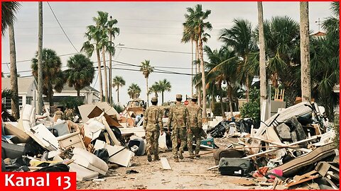 An aerial look at the devastation left in Treasure Island, Florida after Hurricane Helene