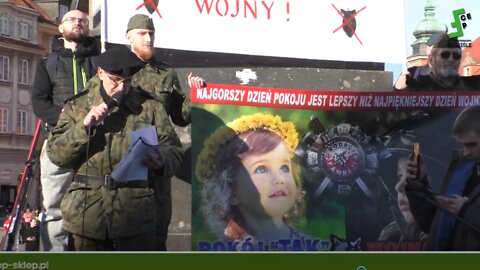 Młodszy Chorąży Krzysztof Jóźwiak: Pokój Tak - Wojna Nie! Walka opętanych! Wiec Kamracki Warszawa 12.03.2022