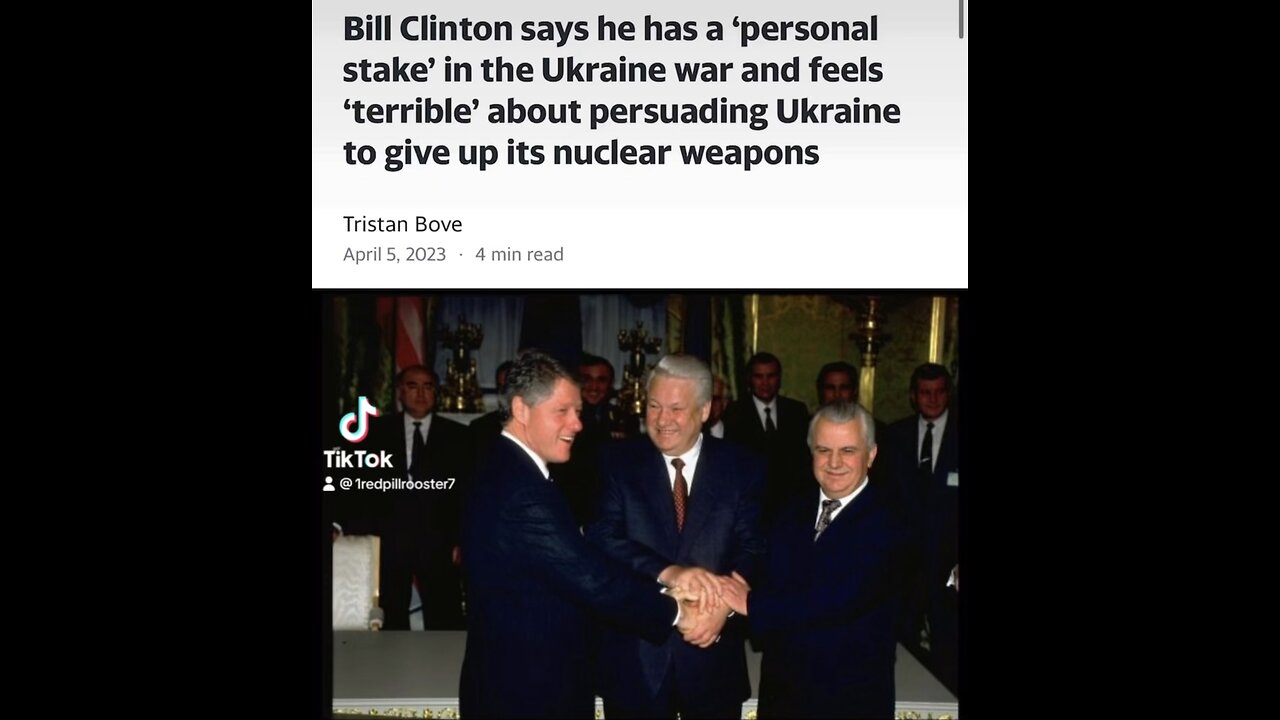 Bill Clinton Blames Himself For Ukraine’s Demise