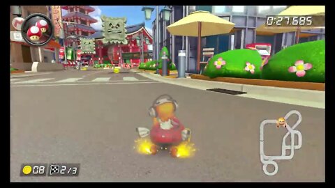 Mario Kart 8 Deluxe Time Trials - Tour Tokyo Blur (200cc) - 1:05.361