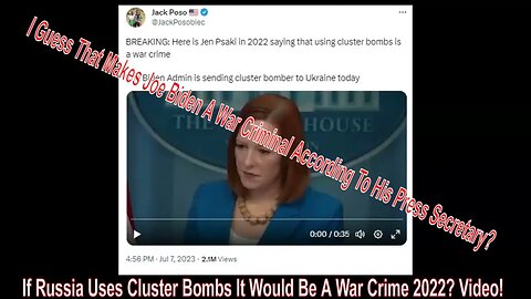If Russia Uses Cluster Bombs It Would Be A War Crime 2022? Video!