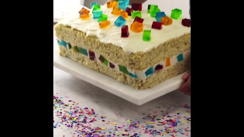 Tres Leches Cake with Mosaic Jelly
