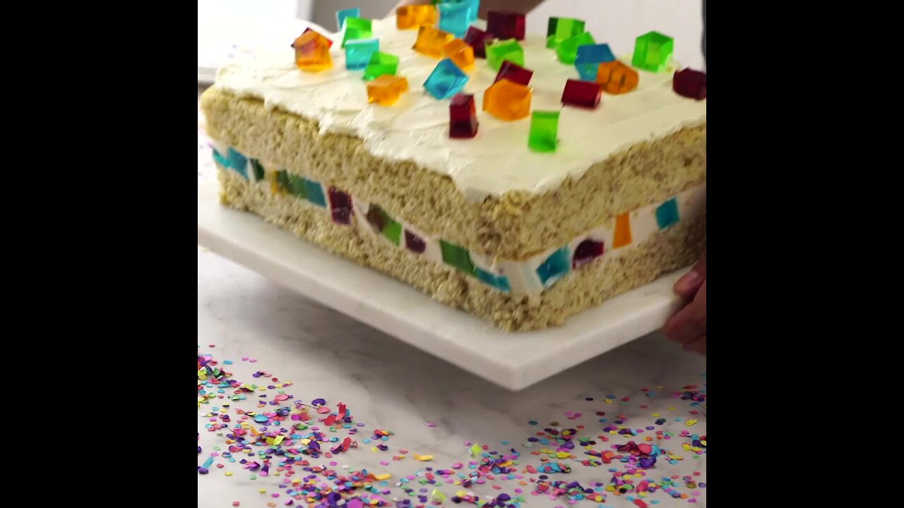 Tres Leches Cake with Mosaic Jelly