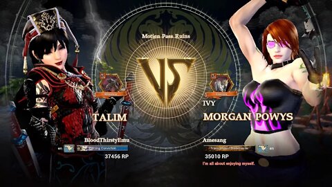 Talim (BloodThirstyEmu) VS Morgan Powys (Amesang) (SoulCalibur™ VI: Online)