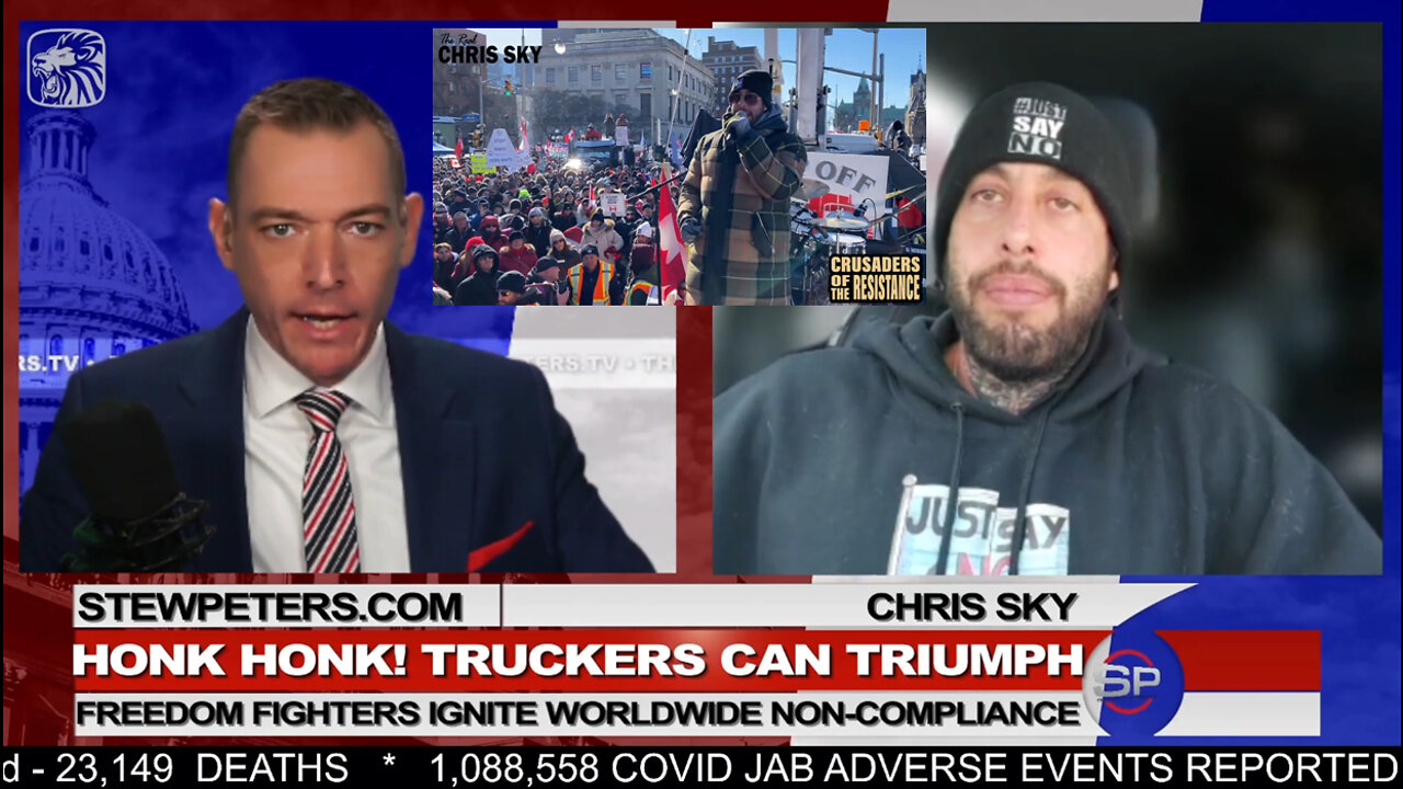 Chris Sky's Fiery Speech In Ottawa For The Freedom Truckers and the Stew Peter's Interview