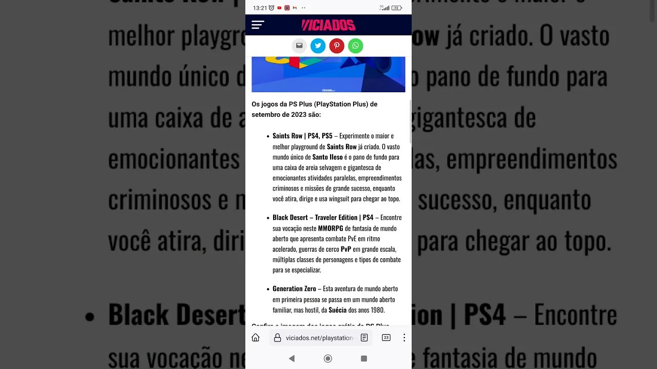 Jogos na PlayStation+ Set/2023: Saints Row (2022); Black Desert Traveller Edition e Generation Zero