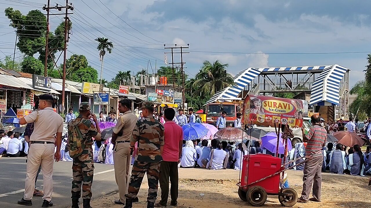 College students block# National Highway #Agartala🛣️#Tripura #India