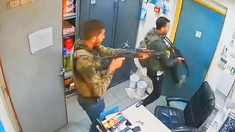 Two Israeli shopkeepers escape Hamas attack by hiding in freezer.