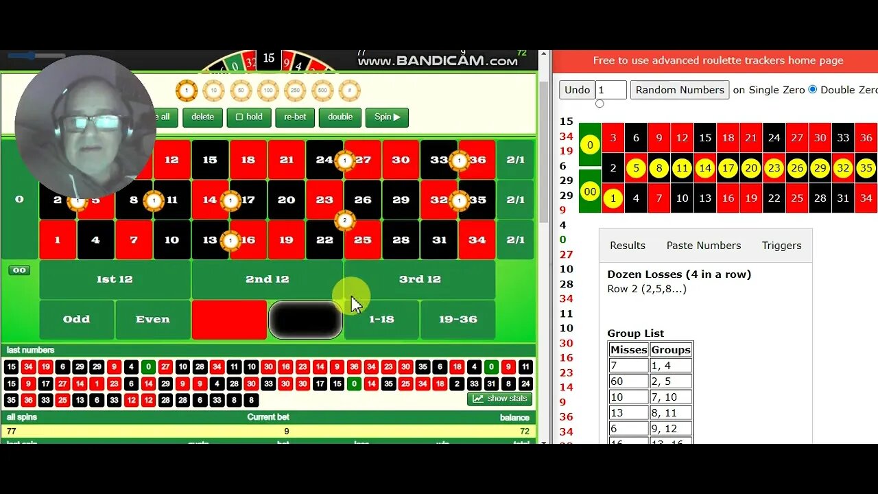 How to destroy splits using a roulette calculator tracker like a crazy man .. win win baby all day!
