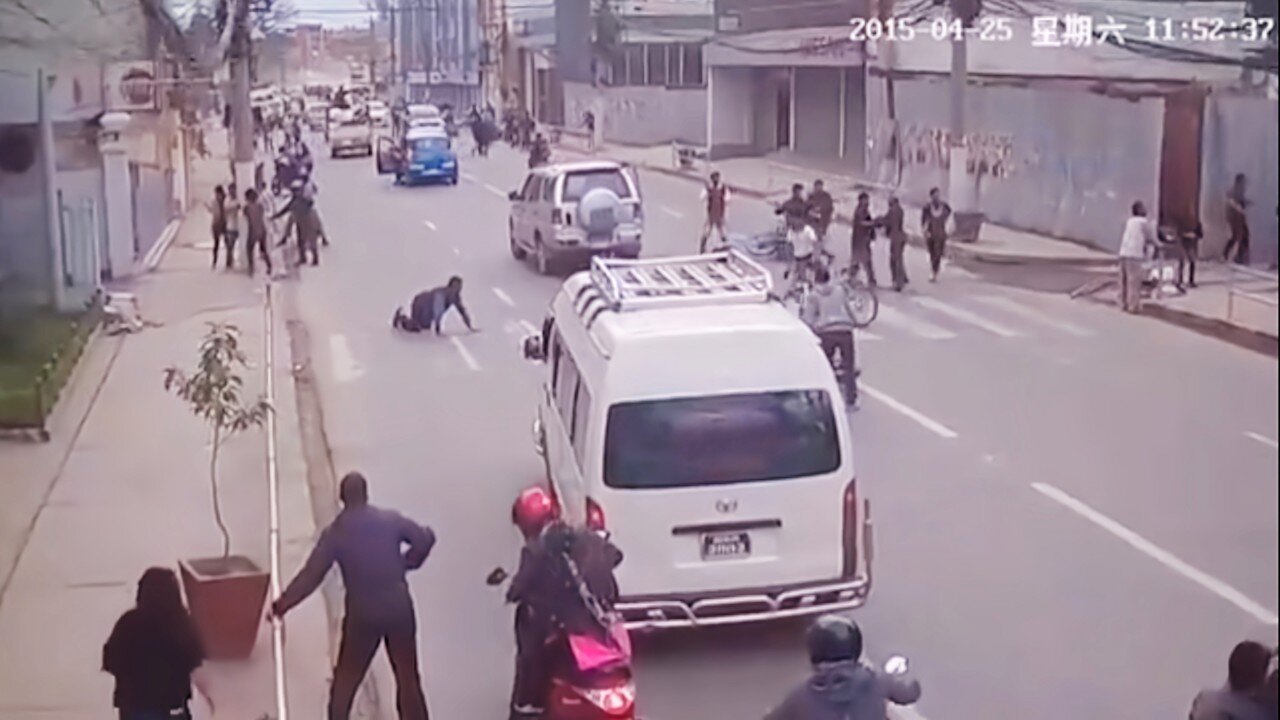 Nepal Earthquake - Visible Lateral Ground Movement