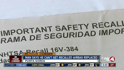 Man tries for years to get airbag fixed