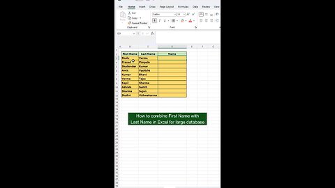 Excel Tips & Tricks: Using Flash Fill for Full Names | Must-Know Excel Hacks #Excel #ExcelTips