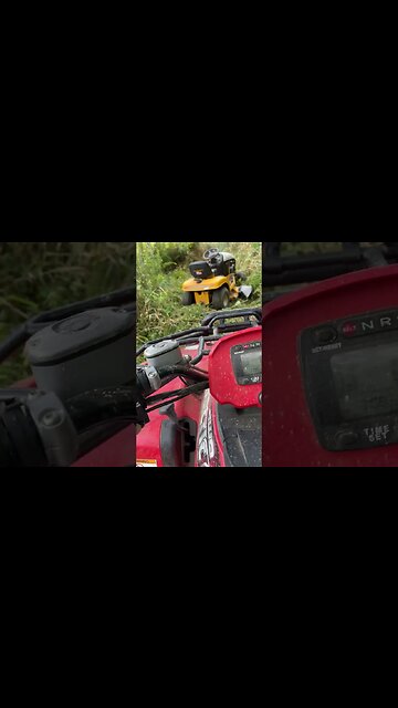 Mower rescue with the ATV winch.