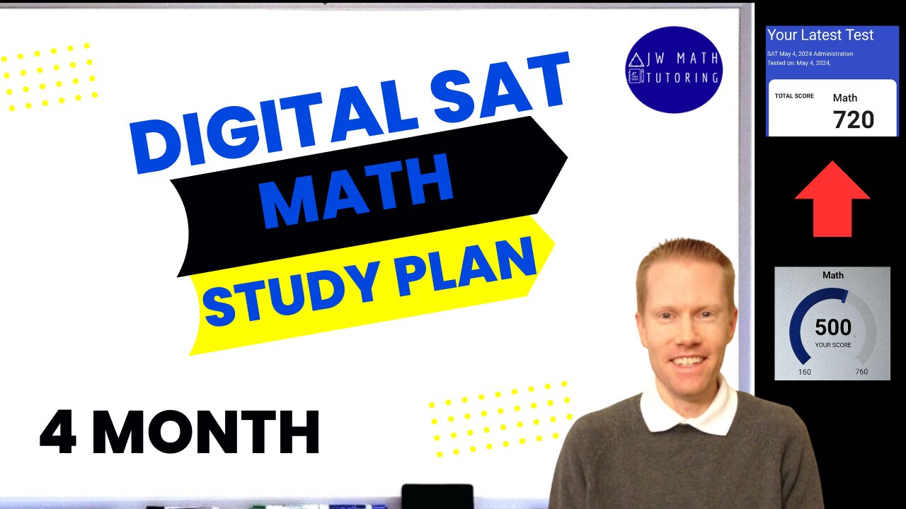 Digital SAT Math 4 Month Study Plan-200 Point Increase (500 to 720)