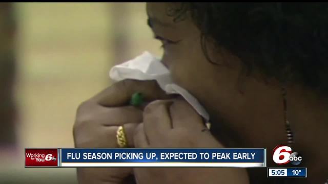 Flu season picking up in Indiana, expected to peak earlier than normal