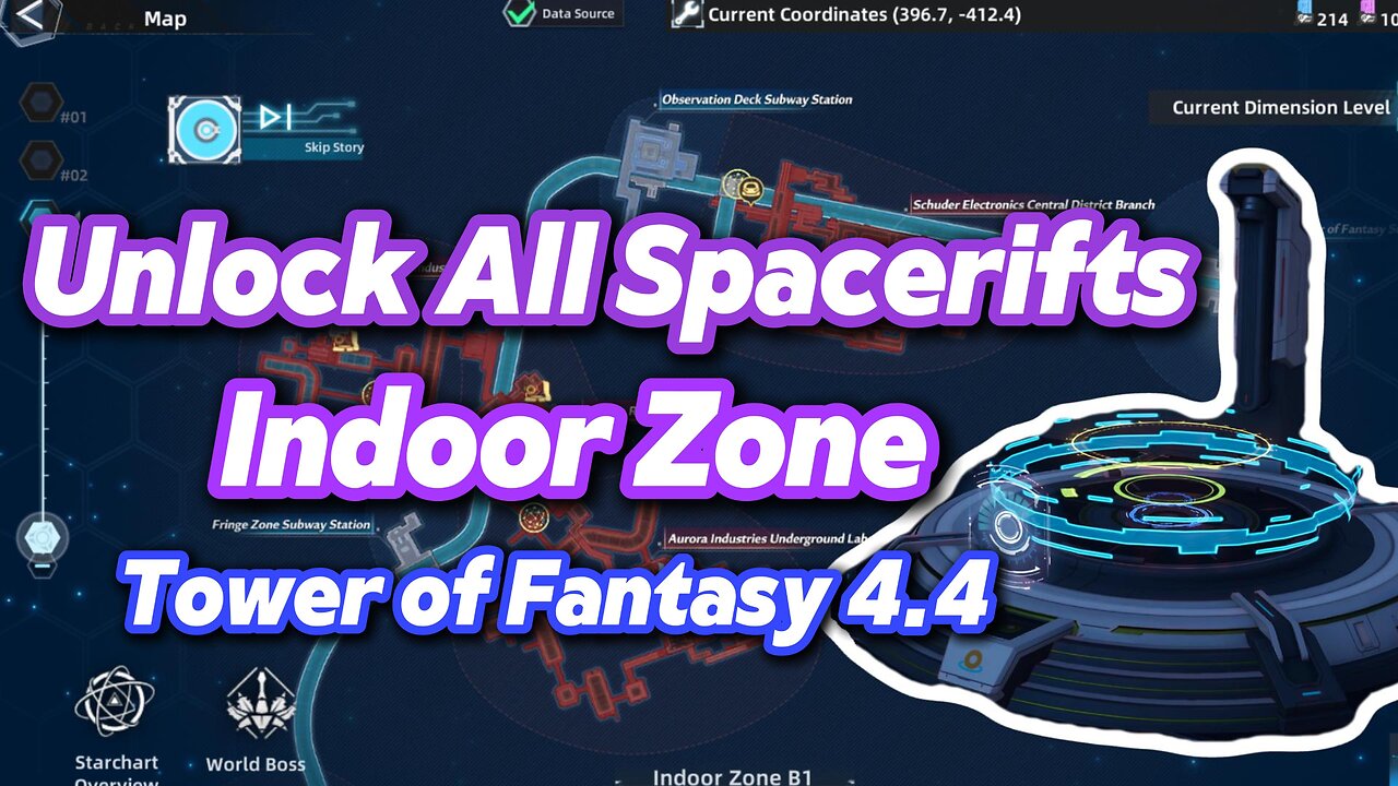 Unlock All Indoor zone Spacerifts Tower of Fantasy 4.4
