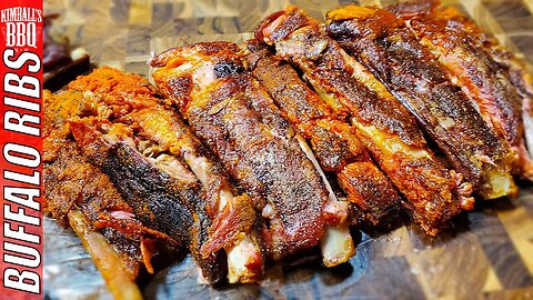 Buffalo Spare Ribs on Gravity Fed Charcoal Grill (Easy Recipe)