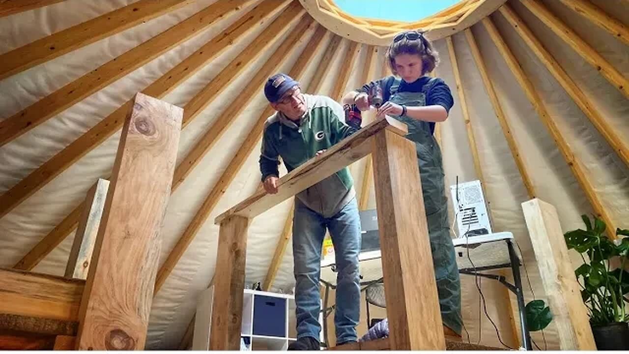 #35 YURT RAILING built & the first INJURY (hopefully the last!)