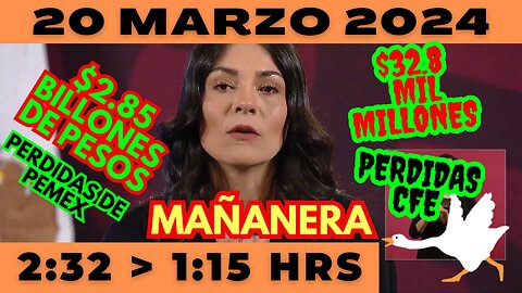 💩🐣👶 AMLITO | Mañanera *Miércoles 20 de marzo 2024* | El gansito veloz 2:32 a 1:15.