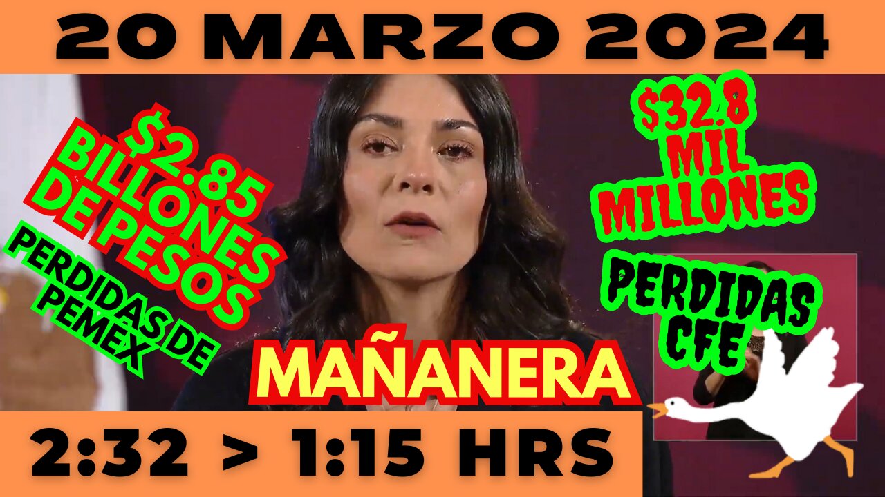 💩🐣👶 AMLITO | Mañanera *Miércoles 20 de marzo 2024* | El gansito veloz 2:32 a 1:15.