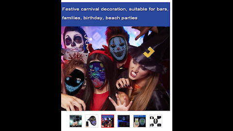 LED face mask with programmable, bluetooth, face mask