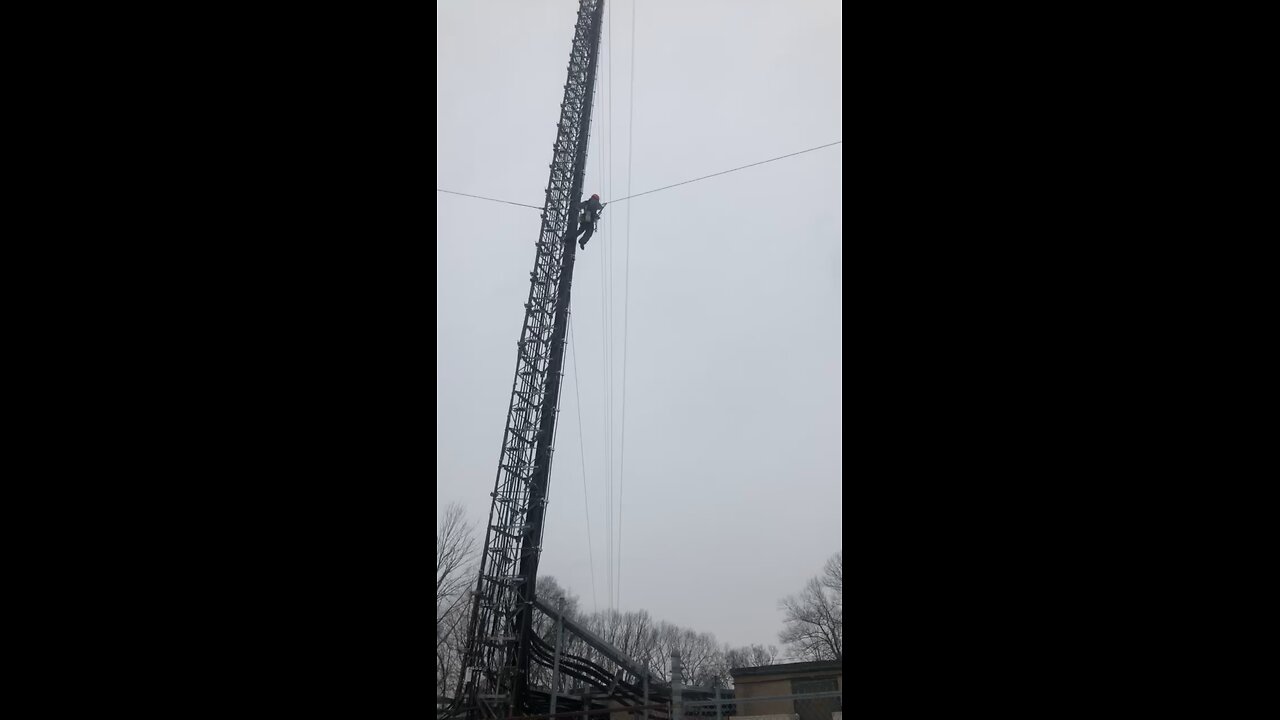 Zip line down cell towe