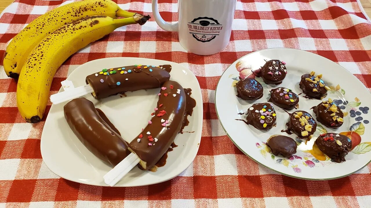 Chocolate Covered Frozen Banana Pops - The Hillbilly Kitchen