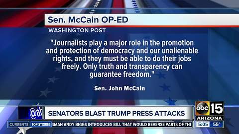 Senators blast President Trump press attacks