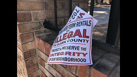 Las Vegas valley neighbor puts up 'short-term rentals are illegal' signs, sparking debate