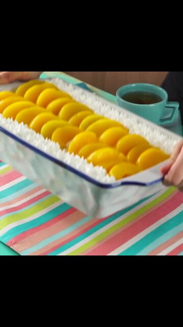 No Bake Peach Cake