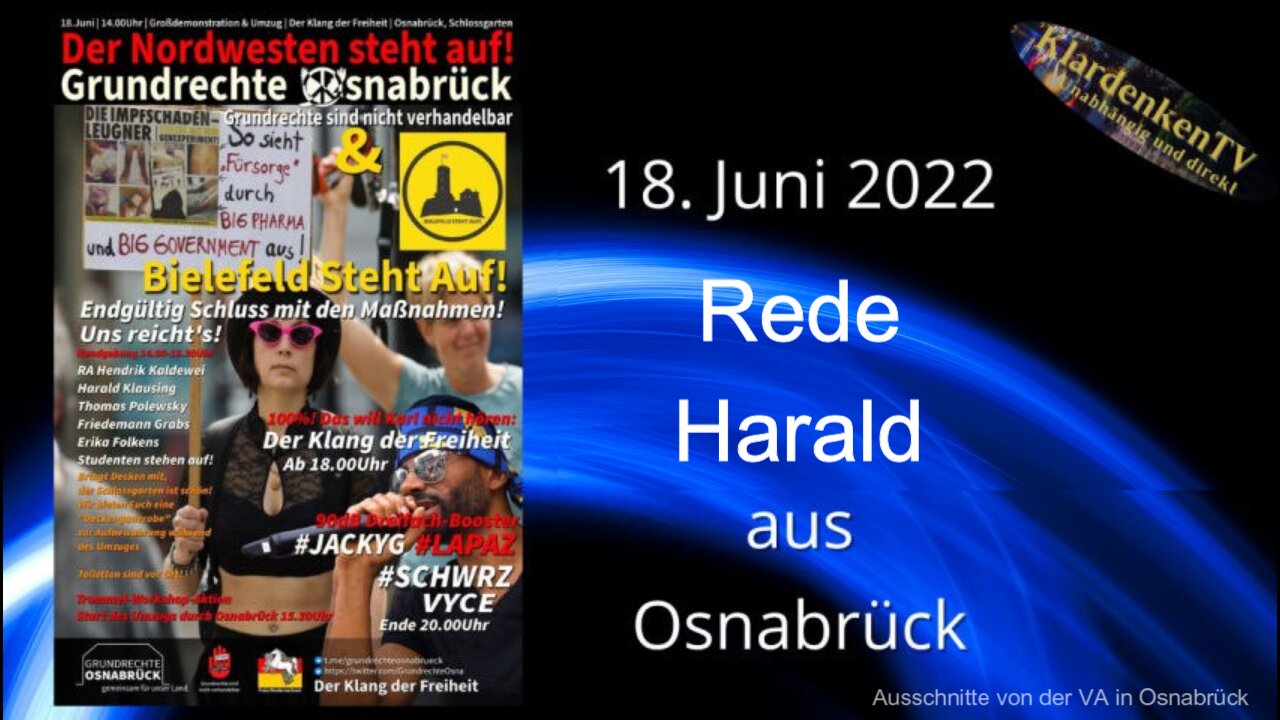 ➡️ Rede von Harald 💥 IMPRESSIONEN von der Veranstaltung in Osnabrück am 18.06.2022