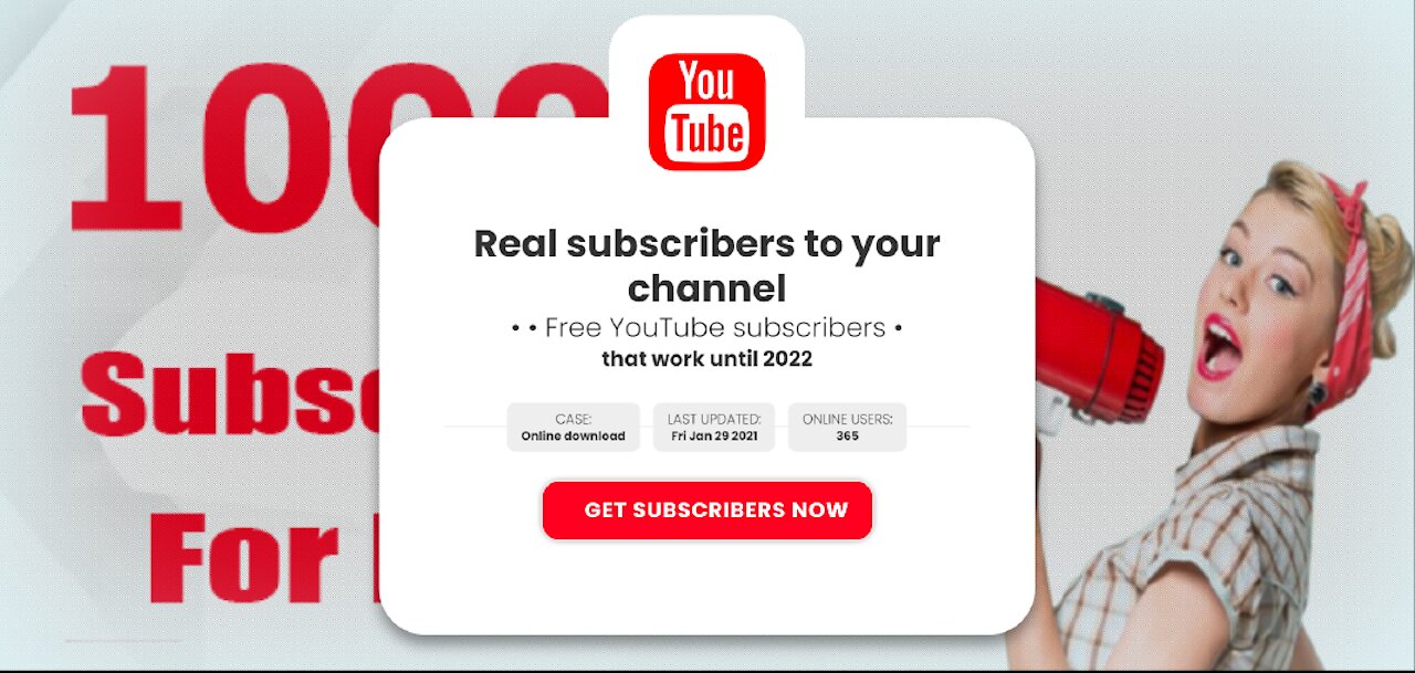 get up 5000 free YouTube subscribers by one step