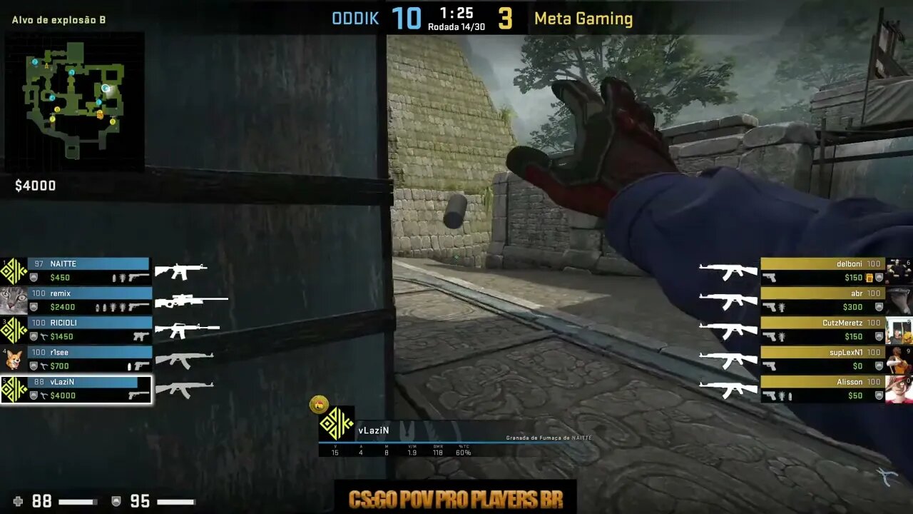 CSGO POV ODDIK vLa (26/13) vs Meta (Ancient) @ CCT South America Series 7