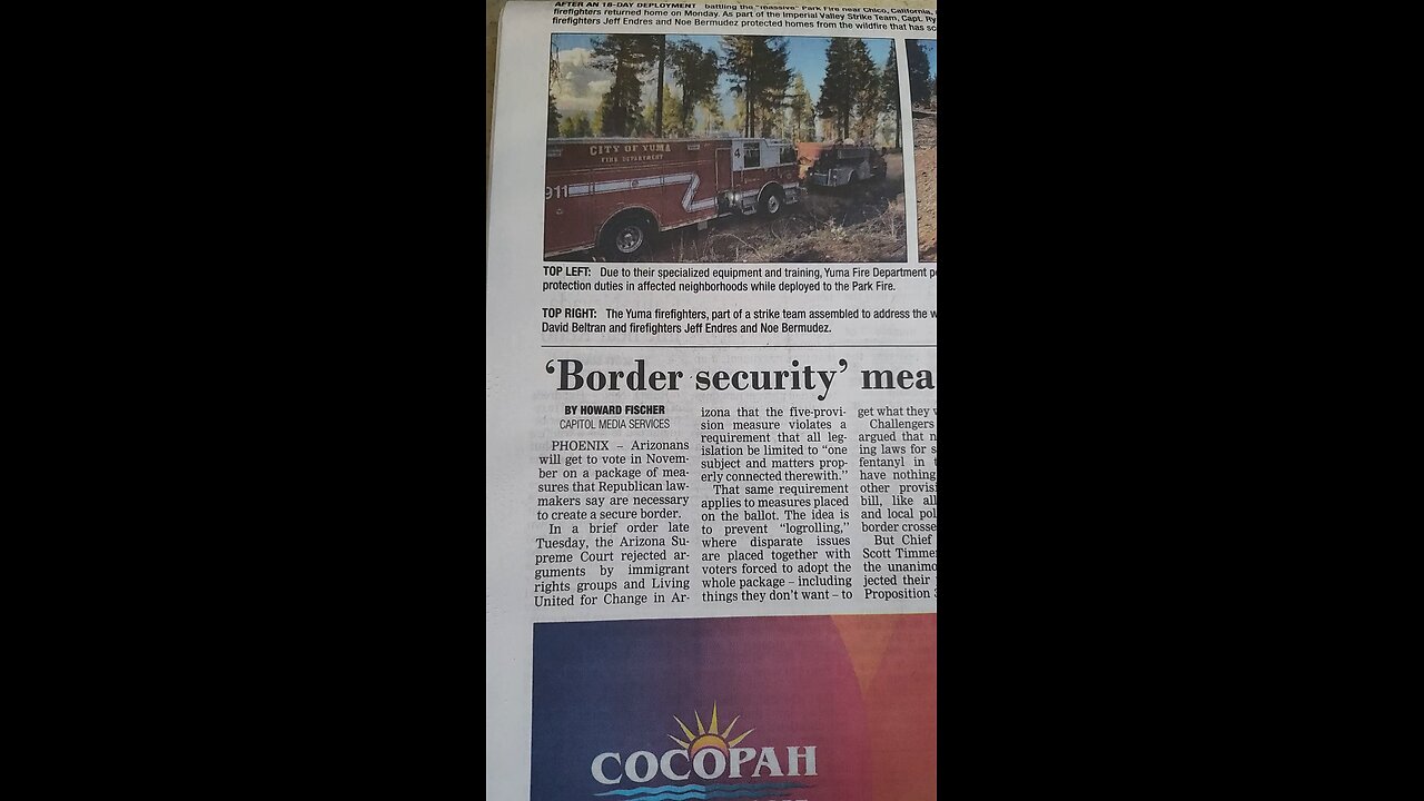 your border going to the ballot in Arizona