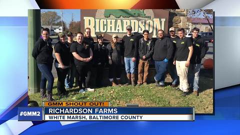 Good morning from Richardson Farms in White Marsh