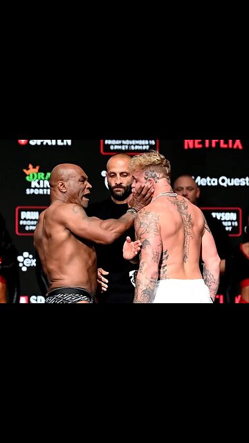 Mike Tyson SLAPS Jake Paul during their final staredown.