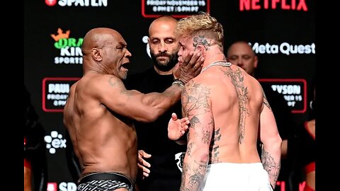 Mike Tyson SLAPS Jake Paul during their final staredown.