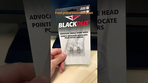 New arrow heads for small to medium size game when stealth is the name of the game!