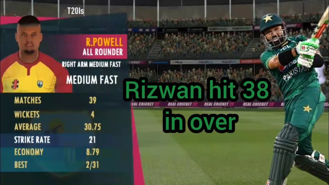 Rizwan hit 38 runs in over | Real cricket 22 Gameplay ❤️|Android Gameplay