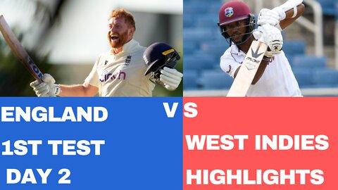 Highlights | West Indies v England | Bairstow Fights Back After Roach Beauties | 1st Apex Test Day 2