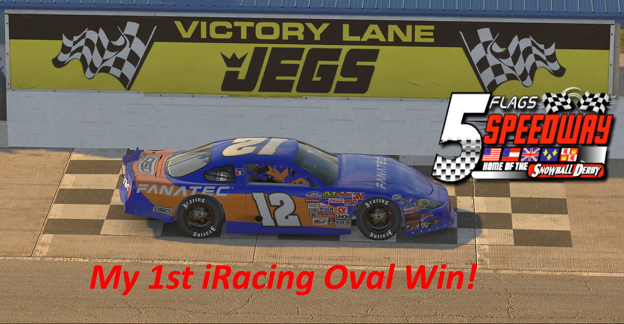 My 1st iRacing oval win - Late Model Tour - 5 Flags Speedway