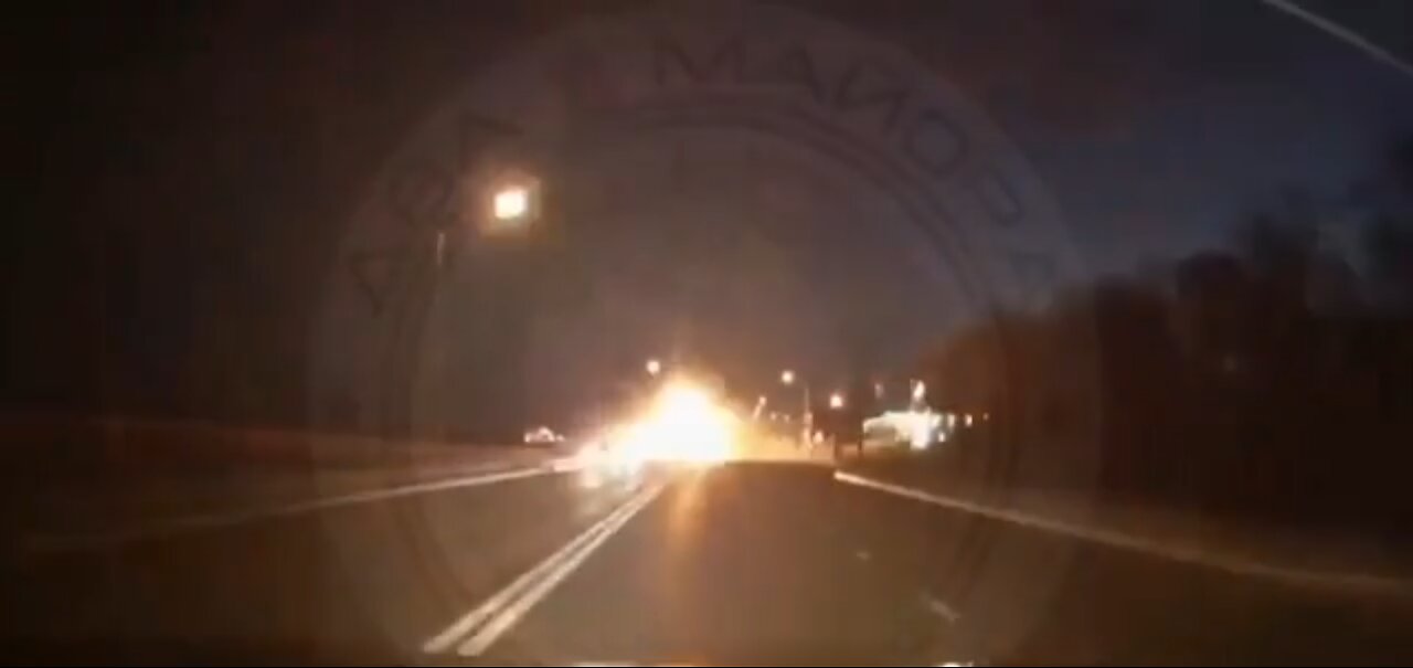 Dashcam footage of Ukrainian MLRS strikes on Russian highway hitting a civilian's vehicle. Belgorod
