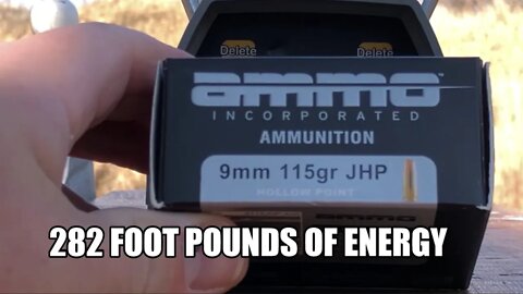 Ammo Incorporated 9mm 115 gr standard pressure short barrel ballistic gel & chronograph test results