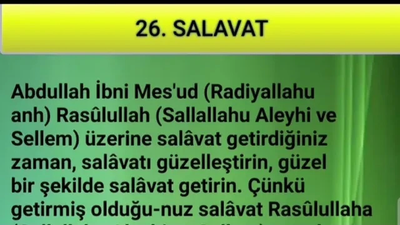 SALAVAT-I ŞERİFELER (26. SALAVAT -sesli)