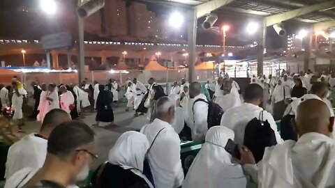 Mina: Going to train station for arafat #hajj #hajj2023