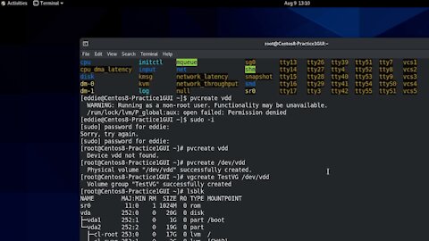 RHCSA v8 Practice Session: Extend existing logical volumes