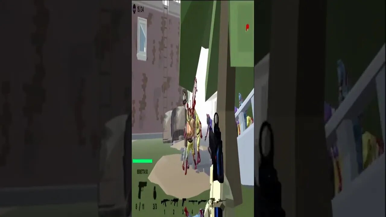 Mega kill on baretta 92 shooting zombie #shorts